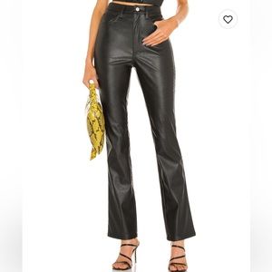 We Wore What Embossed Faux Leather Flare Pant